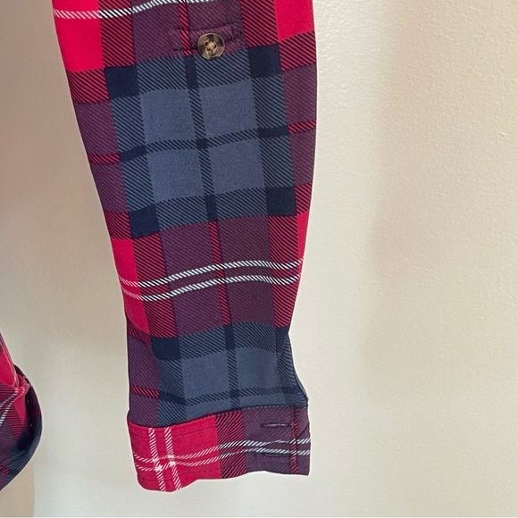 Rue 21 NWT Red Navy Plaid Button Down Shirt. Women's size XS. - Picture 7 of 12